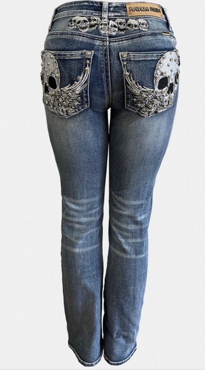 Skull Rocker Bling Boot Cut Jean – Persepolis