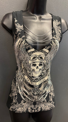 Skull Chains Bling Tank