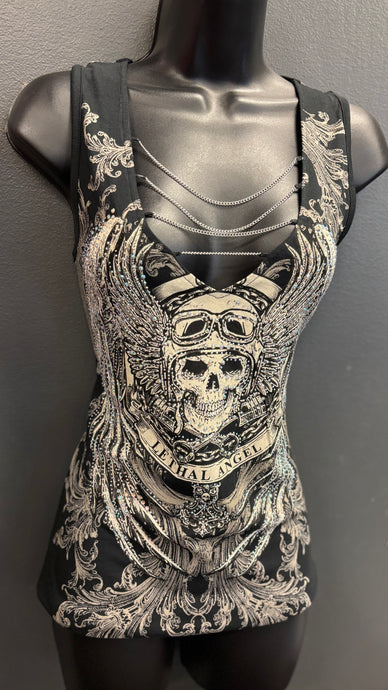 Skull Chains Bling Tank