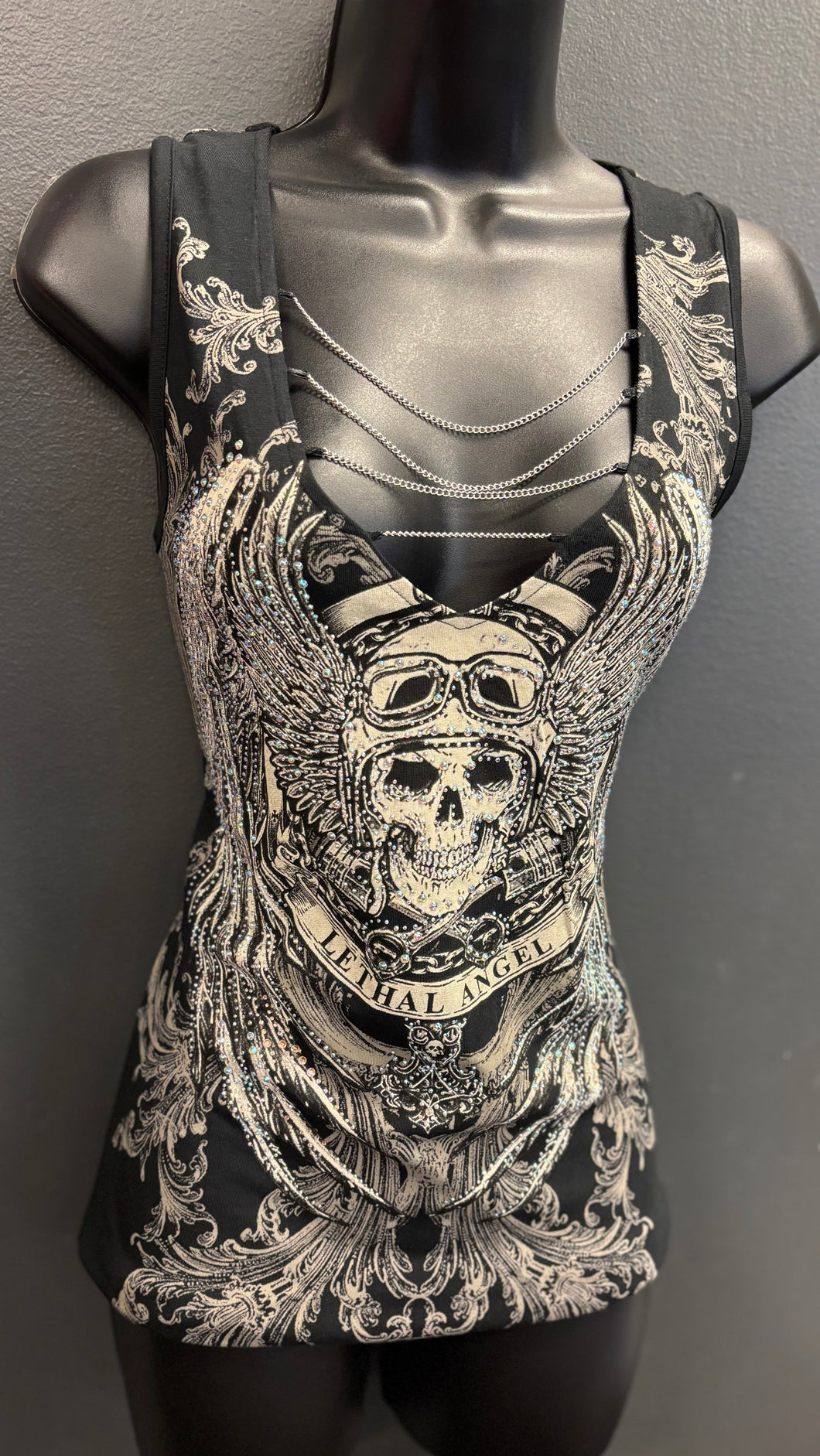 Skull Chains Bling Tank