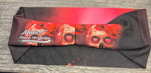 Skull Hearts Stretchy Headband