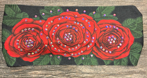 Rose Lush Stretchy Headband- RED