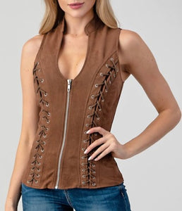 Some Like it Hot Suede Zippered Vest