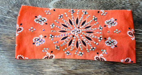 Harley Orange Bling Stretchy Headband