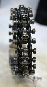 Skull Gears Leather Bracelet