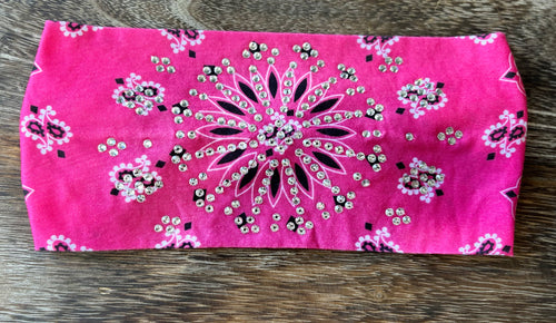 Hot Pink Bling Stretchy Headband