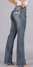 Skull Roses Bling Boot Cut Jean