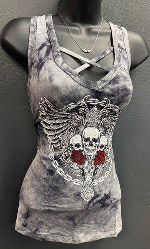 Skull & Chain Bling Tank