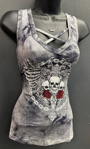 Skull & Chain Bling Tank