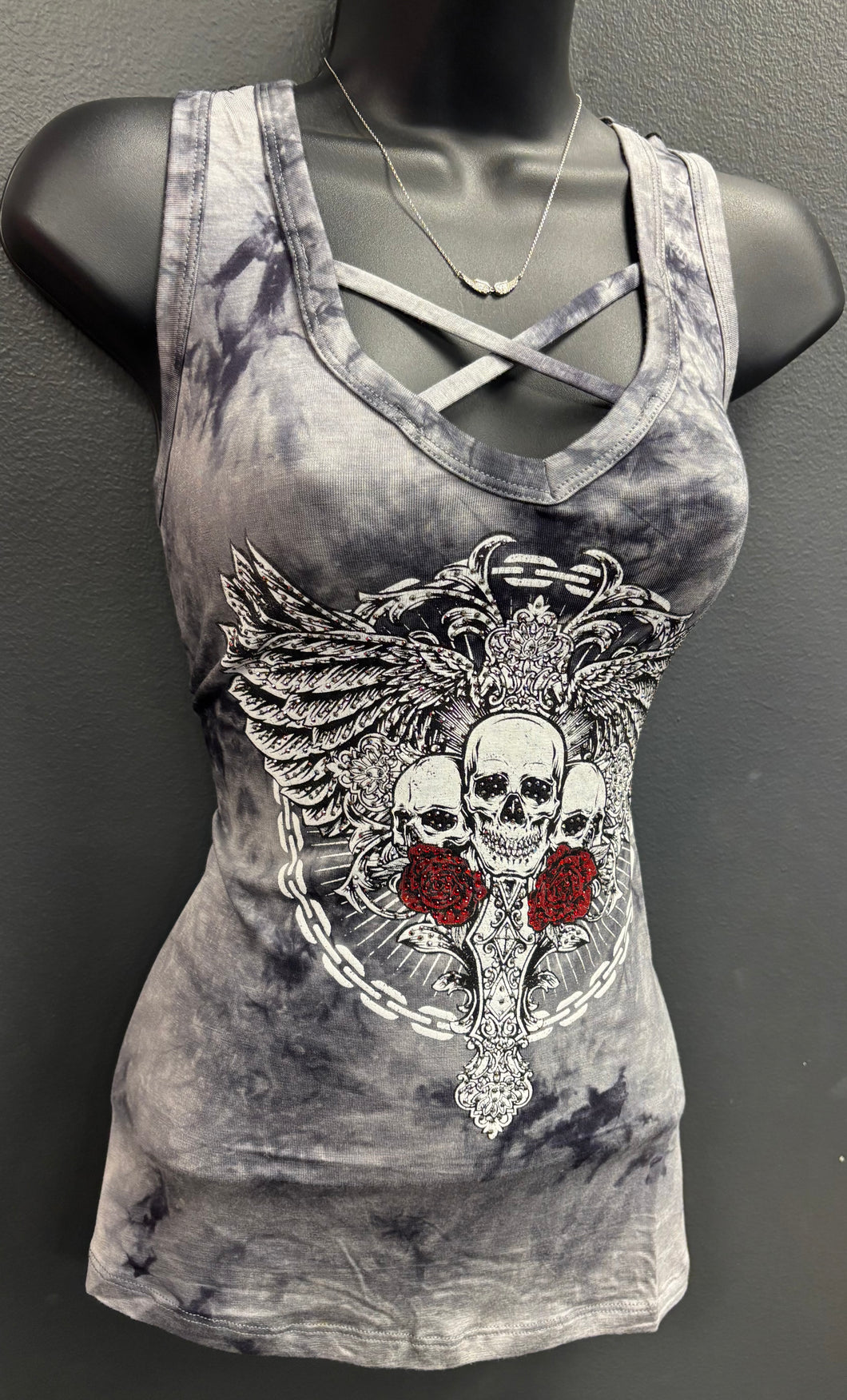 Skull & Chain Bling Tank