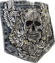 Skull Roses Bling Boot Cut Jean