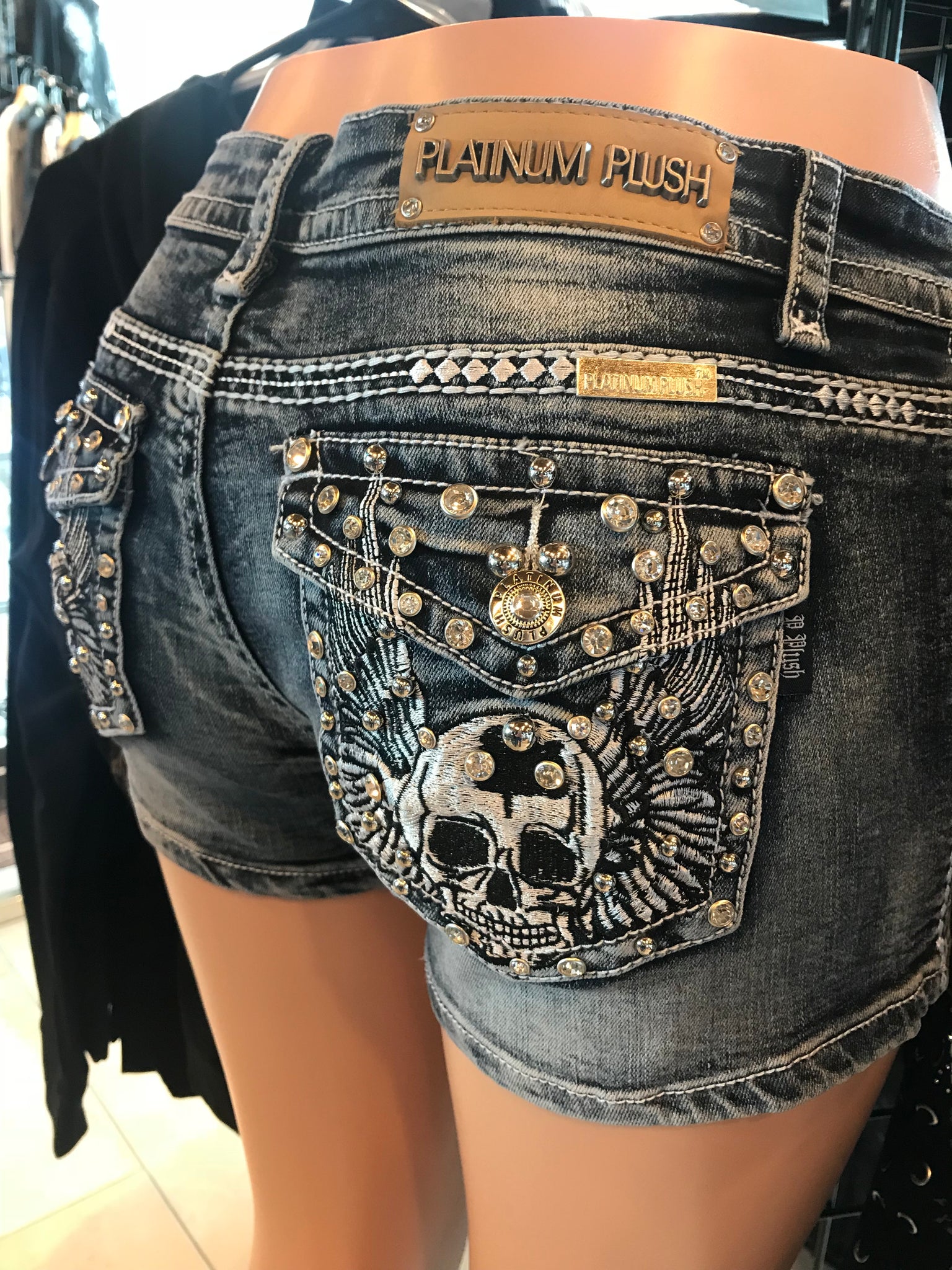 Women's Rhinestone Denim Shorts - Aapparella Women's Rhinestone Denim Shorts - Aapparella