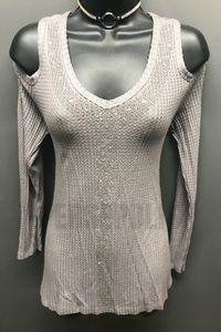 Little Bling Cold Shoulder Top