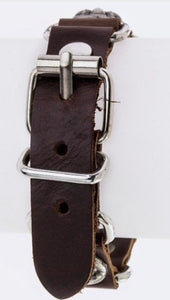 Cross Concho Leather Bracelet