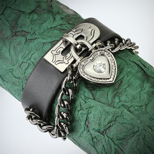 Love in Chains Leather Bracelet
