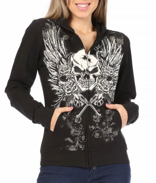 Skull 2025 zipper hoodie