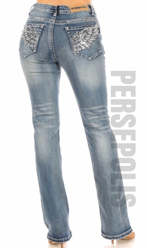 Wings of Love Bling Boot Cut Jean – Persepolis