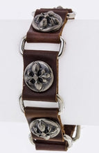 Cross Concho Leather Bracelet