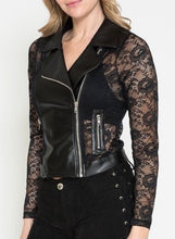 Leather n Lace Zippered Jacket