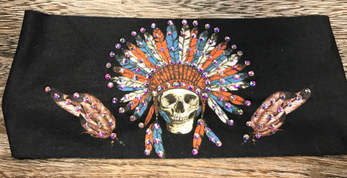 Warrior Skull Bling Stretchy Headband