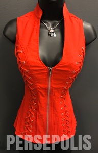 Some Like it Red Hot Zippered Vest