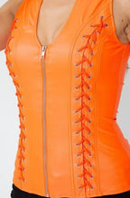 Some Like it Hot Vixen Zippered Vest- Harley Orange