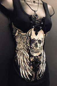 Skull Bombshell Tie Up Tank