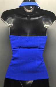 Tie Me Up Blue Zippered Vest