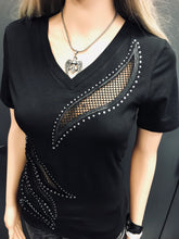 Little Black Cut Out Bling Tee